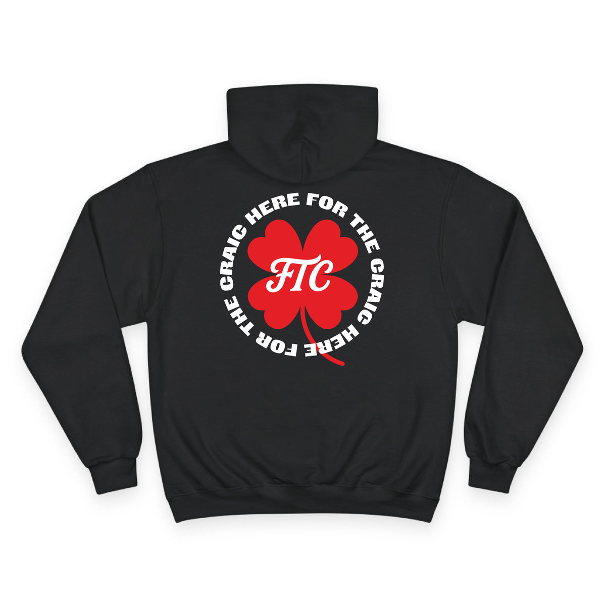 Back view of the For The Craic Here For The Craic Hoodie - Black