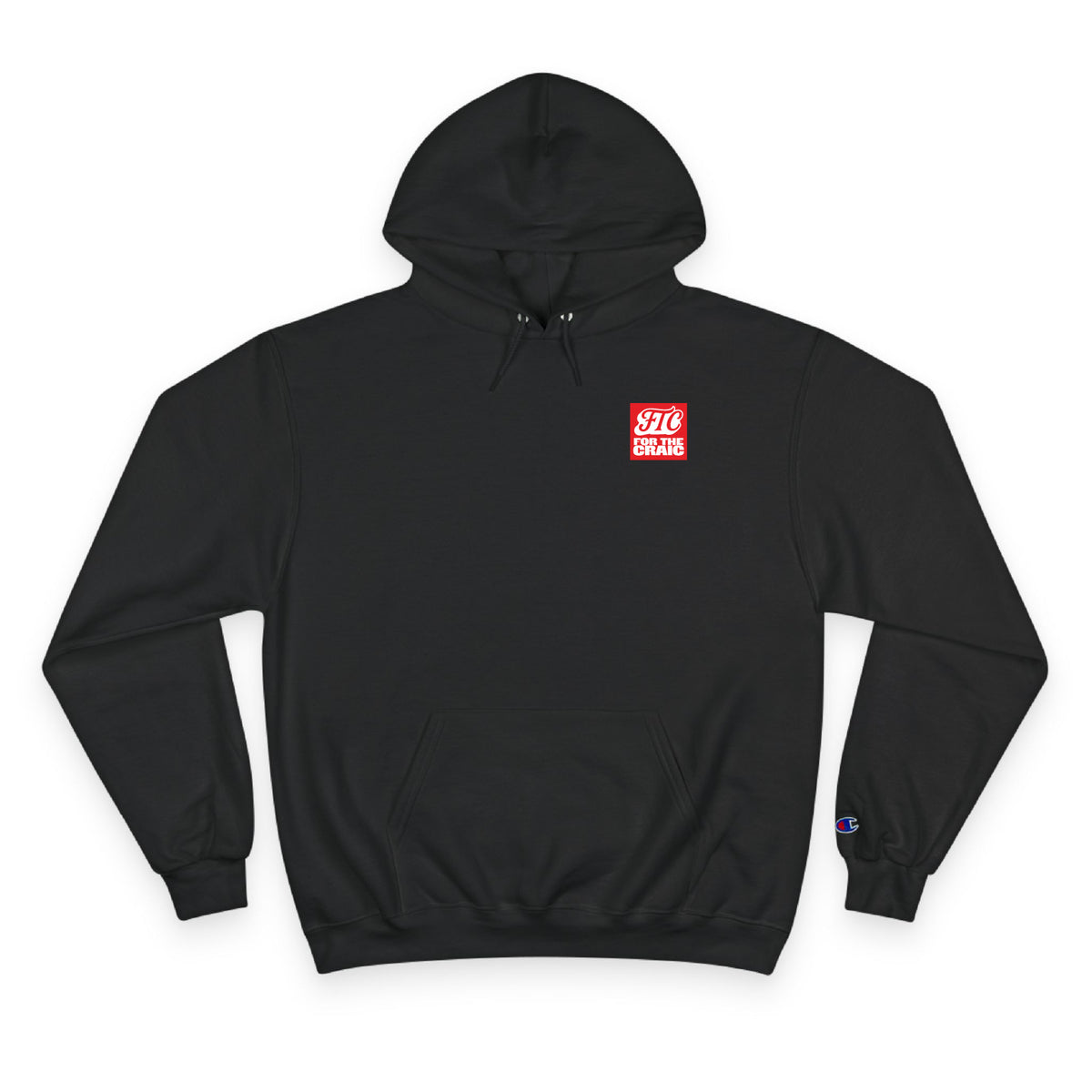 Front view of the For The Craic Love The Craic Hoodie - Black