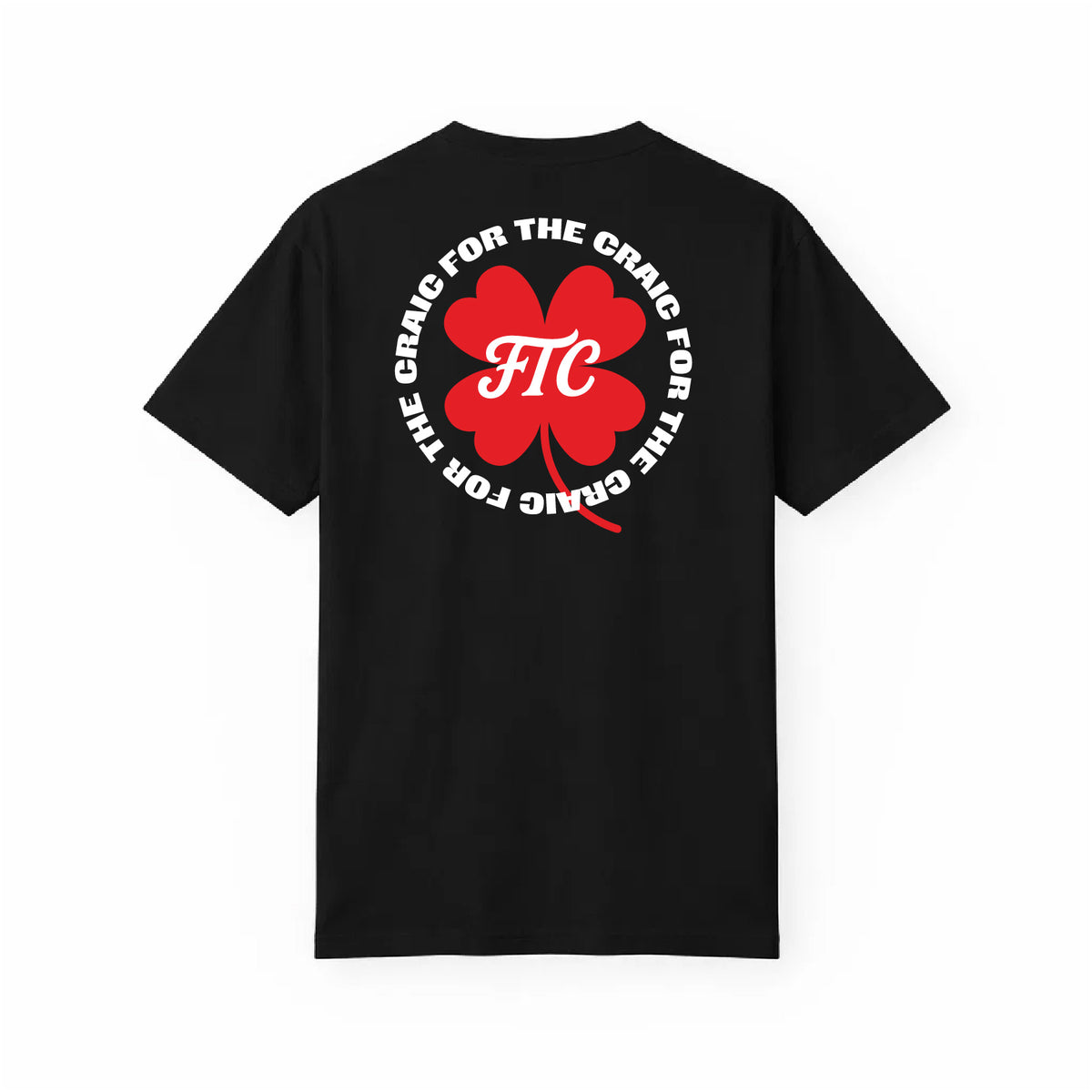 Back view of the For The Craic For The Craic Shamrock Tee - Black